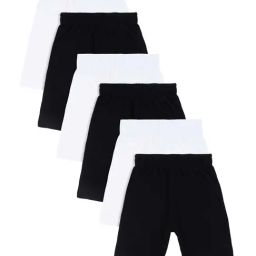 Dyca Kids Black & White Cotton Printed Shorty (Pack of 6)-10