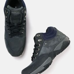 Woodland Men Navy Blue Leather Sneakers-image-21