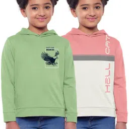 HELLCAT Green & Pink Printed Full Sleeves Sweatshirt(Pack Of 2)-image-23