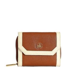 Eske Brown & White Casual Leather Zip Around Wallet for Women-35