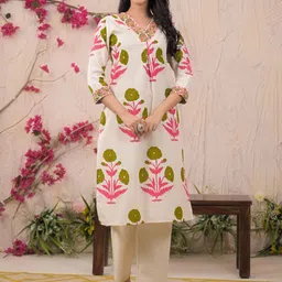 Readiprint Women Floral Printed Regular Sequinned Kurta with Palazzos-picture-10