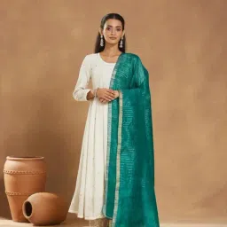 Fabindia Turquoise Solid Dupatta-picture-42