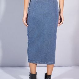 SASSAFRAS Front Button Straight Midi Skirts image 3