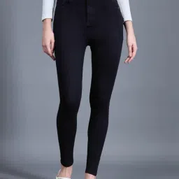 Miss Chase Black Denim Solid Jeans-picture-1