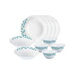 Larah by Borosil Leaves White Opalware 10 Pieces Dinner Set-34
