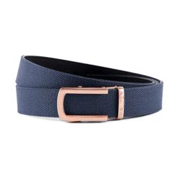 Halden Blue Woven Casual Belt With Classic Rose Gold Buckle-image-45