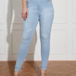 Miss Chase Light Blue Denim Solid Jeans-picture-15