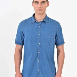 Indian Terrain Blue Regular Fit Solid Shirt-picture-33