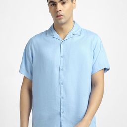 R&B Men Relaxed Fit Solid Cuban Collar Casual Shirt-picture-18