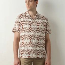 SELECTED HOMME Beige Regular Fit Printed Shirt-image-87