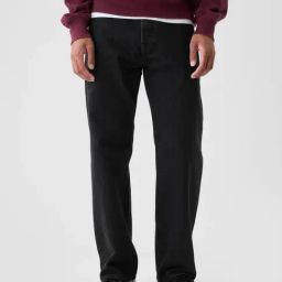 GAP Black Cotton Loose fit Solid Jeans-image-16