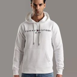 TOMMY HILFIGER White Cotton Regular Fit Logo Sweatshirt-image-67