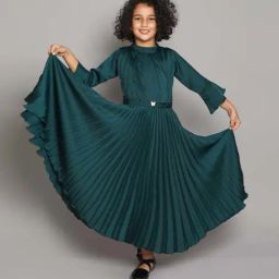 The Magic Wand Kids Green Embellished Gown-image-53