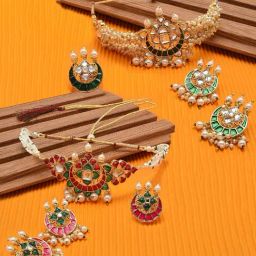 Zaveri Pearls Green & Pink Alloy Sets for Women-image-57
