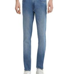 Parx Medium Blue Cotton Blended Slim Fit Jeans-picture-33