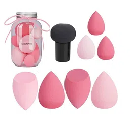Facejewel 7 Pcs Makeup Sponge & Mushroom Puff With Box & Cream-20