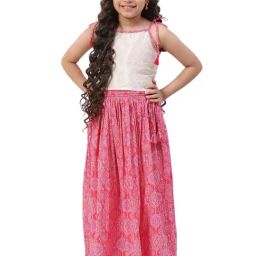 Biba Girls Peach Printed Kurta-image-17