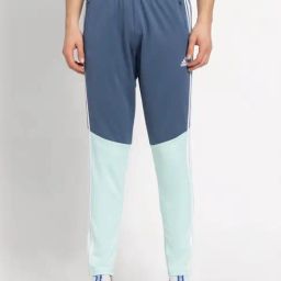 Adidas Blue Regular Fit Colour Block Sports Trackpants-picture-11