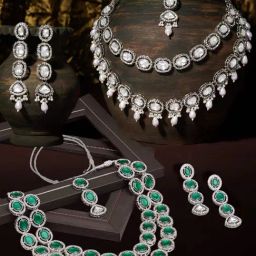 Zaveri Pearls Green Alloy Sets for Women-image-71