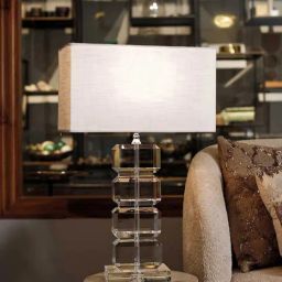Home4U Jake Transparent Crystal Table Lamp With Shade-image-40