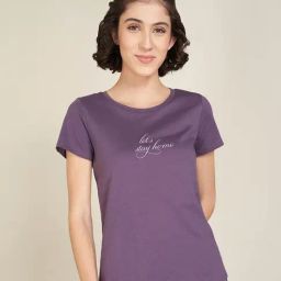 Dreamz by Pantaloons Montana Grape Solid Sleepwear T-shirt-picture-31