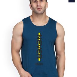 SLOWLORIS Pack Of 2 Printed Sleeveless Cotton Gym Vests-picture-16