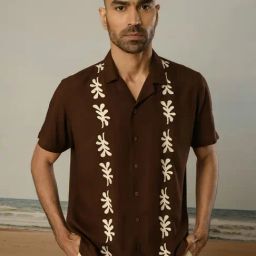 Perch Brown Relaxed Fit Printed Shirt-picture-22