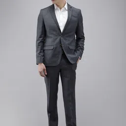 Park Avenue Checked Single Breasted Super Slim Fit 2 Piece Formal Suits-image-12