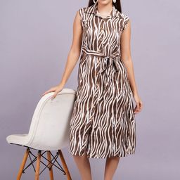 JC4U Animal Printed A-Line Midi Dress-image-33