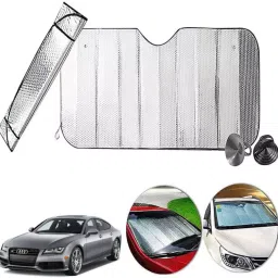 Auto Pearl F205 Dashboard Sun Shade Cover with Suction Cup for Audi S7 (Silver)-picture-33