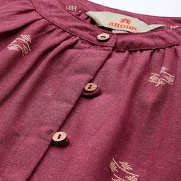 Anouk Woven Design Regular A-Line Kurta With Palazzos image 3