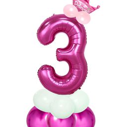 Shopperskart Princess 3 Number Foil Balloons Multicolor - Pack of 13-image-76