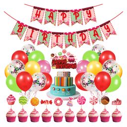Zyozi Candy Theme Birthday Decoration Kit Multicolour - Pack of 37-image-53