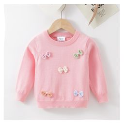 Kookie Kids Full Sleeves Pullover Bow Applique - Pink-image-57