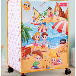 Babyhug Multi Utility Square Laundry Bag With Wheels Beach Theme - Yellow-39