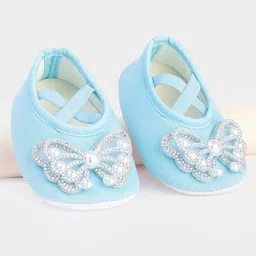Daizy Butterfly Stone & Pearl Embellished Booties - Sky Blue-picture-42