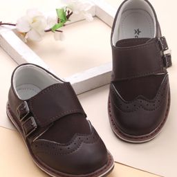 Cute Walk by Babyhug Slip On Formal & Party Wear Shoes with Buckle Closure - Coffee Brown-image-71