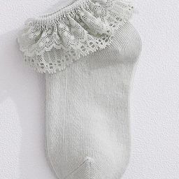 Kidofash Cotton Net & Floral Detailed Socks - Grey-picture-22