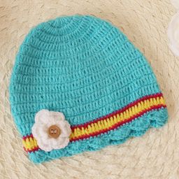 Woonie Crochet Handmade Floral Cap - Blue-picture-25