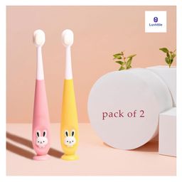 Luvlittle Baby Toothbrush I Supersoft Bristles & Suction Cup Base Tooth Brush for Kids/Babies/Toddlers - Pink & Yellow (Pack of 2)-23