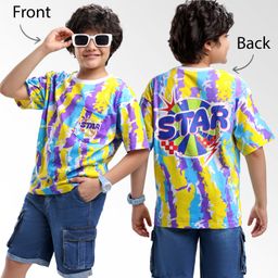 Ollington St. Cotton Half Sleeves Printed T-Shirt & Denim Shorts Set - Multicolor & Blue-image-26
