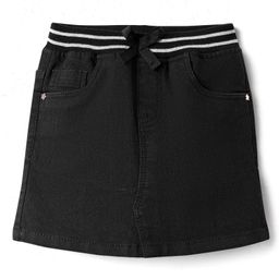 Babyhug Denim Mid Thigh Washed Skirts -Black-image-83