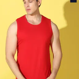 WOOSTRO Pack Of 2 Printed Super Combed Cotton Gym Vests VWS26(PLAIN RED)(ALONE NAVY)-image-18