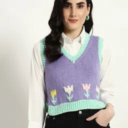 Sugercandy Women Embroidered Woollen Pullover Sweaters-image-76
