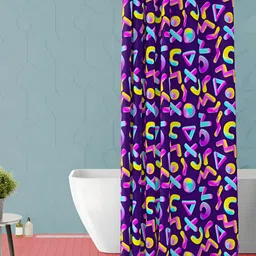 ArtzFolio Purple & Blue Printed Waterproof Shower Curtain-image-69
