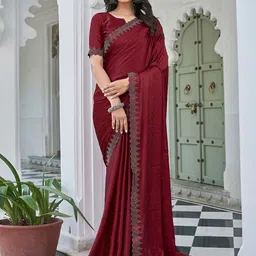 all about you Embellished Saree With An Unstitched Blouse Piece-image-51