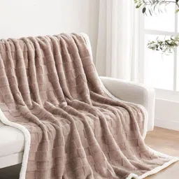 Butterthief Cream-Coloured & White Fleece Heavy Winter 210 GSM Single Bed Blanket-picture-28