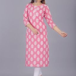 ao services Floral Printed Round Neck Straight Kurta-picture-39