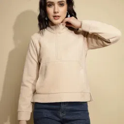 Global Republic Beige Fleece Pullover-image-79