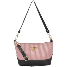 Esbeda Peach Textured Sling Handbag-5